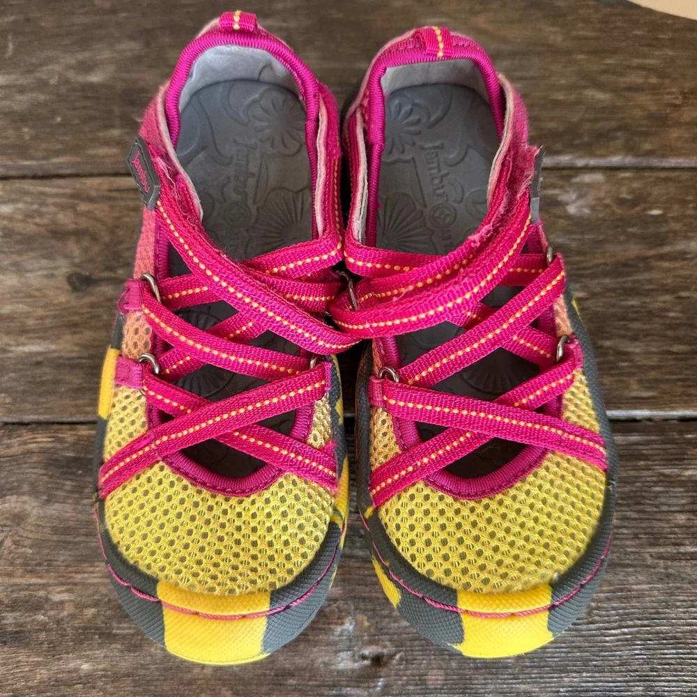Jambu‎ Canopy Water Ready Amphibious Shoes Sandals Pink Yellow Kids Size 9M